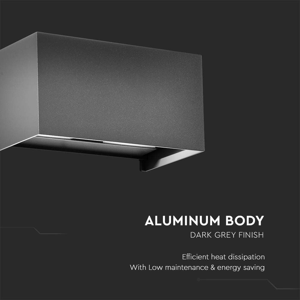24W Lampa ścienna LED / Barwa:4000K / Obudowa: Szara / Kwadratowa