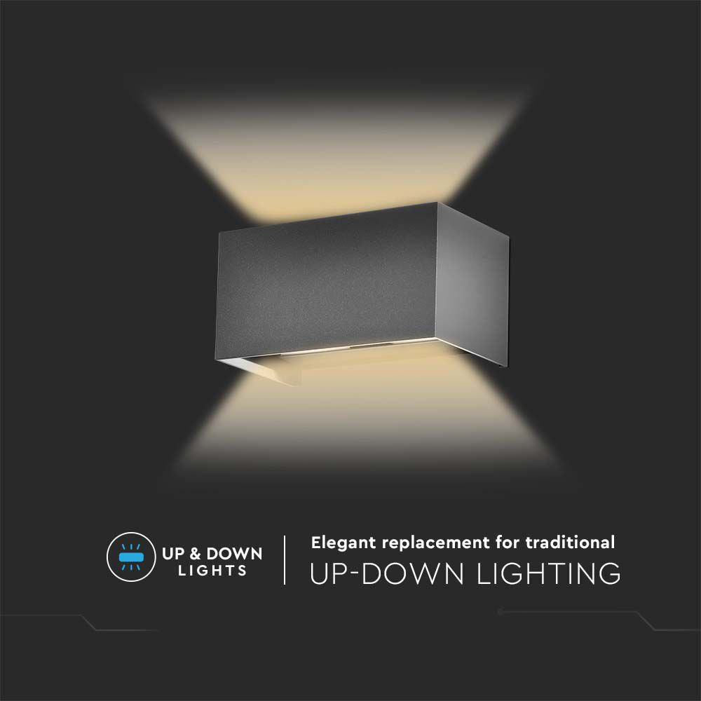 24W Lampa ścienna LED / Barwa:3000K / Obudowa: Szara / Kwadratowa