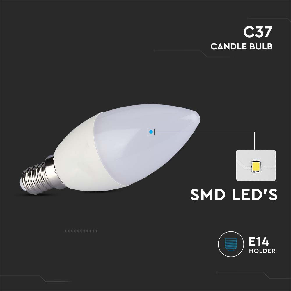 2.9W C35 Żarówka LED / Barwa:6500K / Trzonek:E14