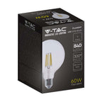 4W G125 Żarówka LED Filament / Klosz Transparentny / Barwa:3000K / Trzonek:E27 / Skuteczność: 210lm/W