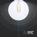 4W G125 Żarówka LED Filament / Klosz Transparentny / Barwa:4000K / Trzonek:E27 / Skuteczność: 210lm/W