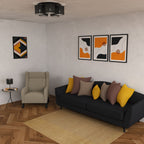 plafon Loft shade black, cylinder shade dia 180, h=150, black 5xE27