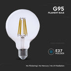 4W G95 Żarówka LED Filament / Klosz Transparentny / Barwa:4000K / Trzonek:E27 / Skuteczność: 210lm/W