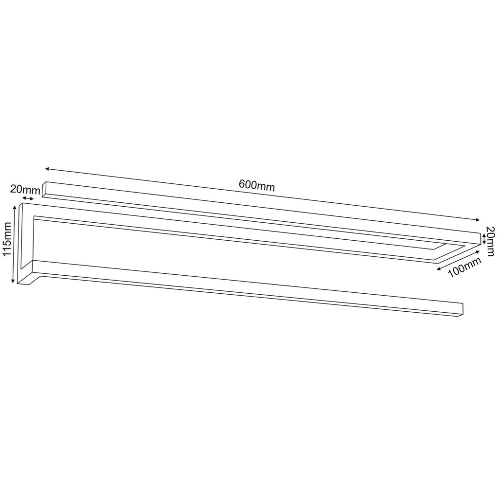wall towel hanger 60 cm - double, black