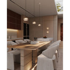 Maxlight Lampa wisząca Lipari I - Aluminium + akryl - Biały + złoty szczotkowany P0542