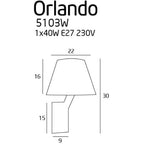 Maxlight Kinkiet Orlando - Metal + tkanina - Czarny + satyna 5103W/BLNM