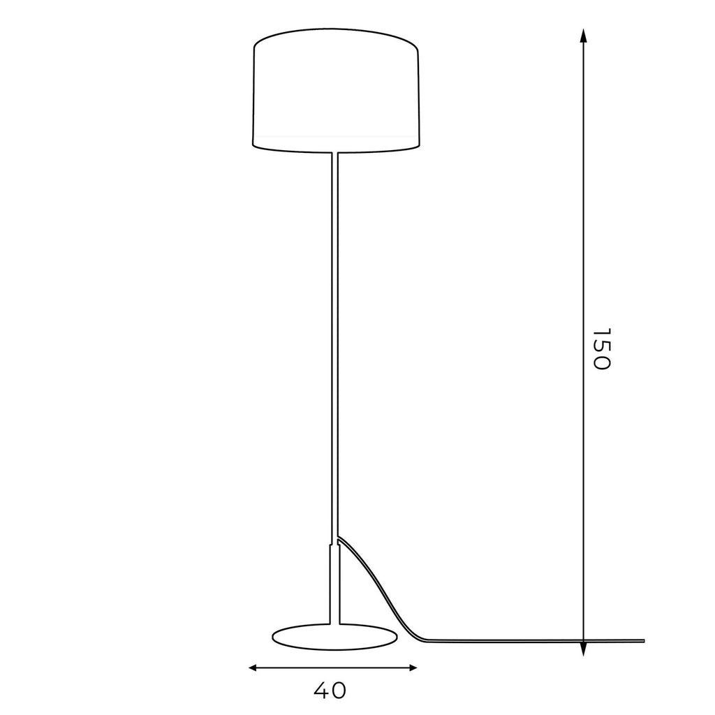 lampa podł. Arden prosta, black, cylinder shade dia 400, h 250 navy blue/gold 1xE27
