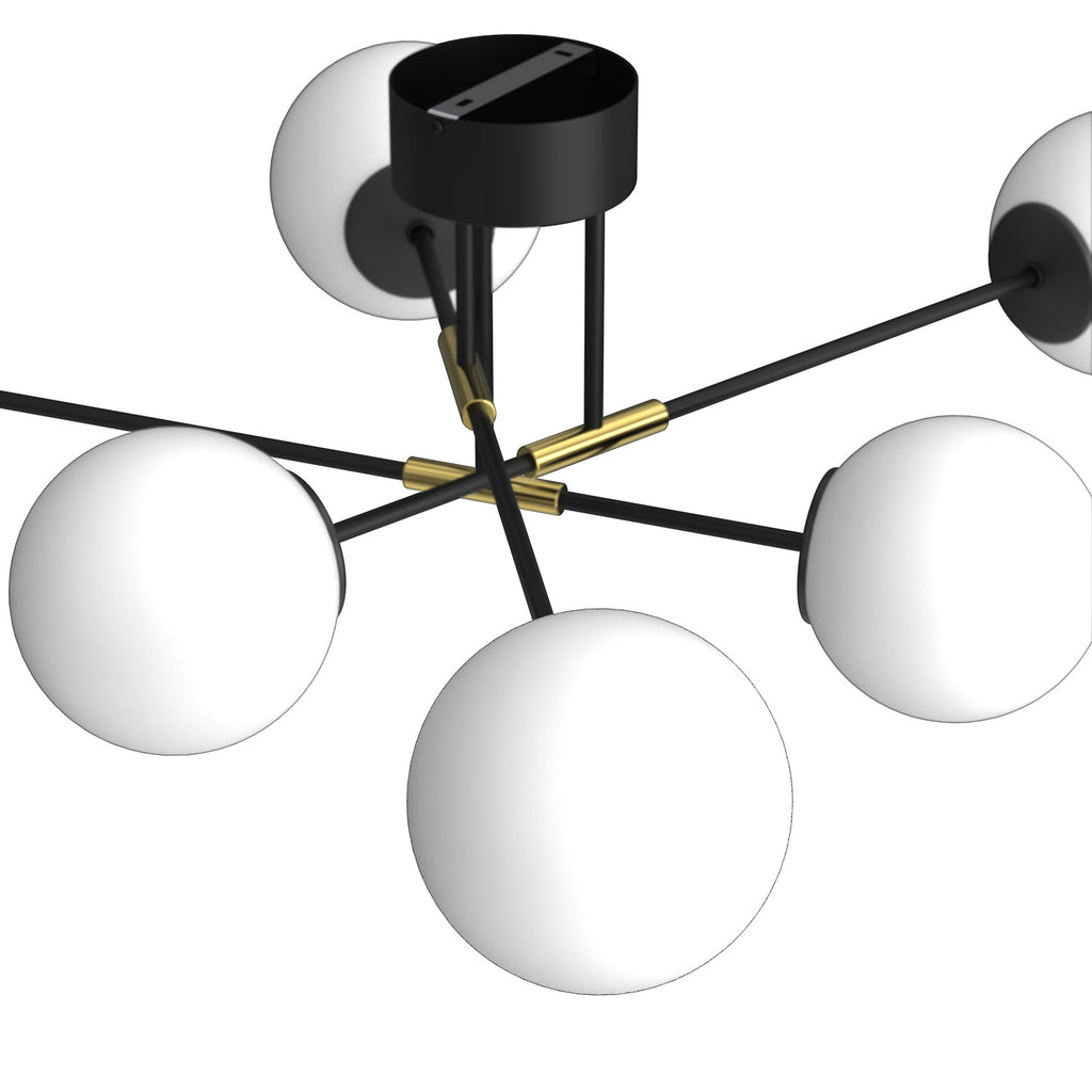 plafon Glame black/gold 6xE27