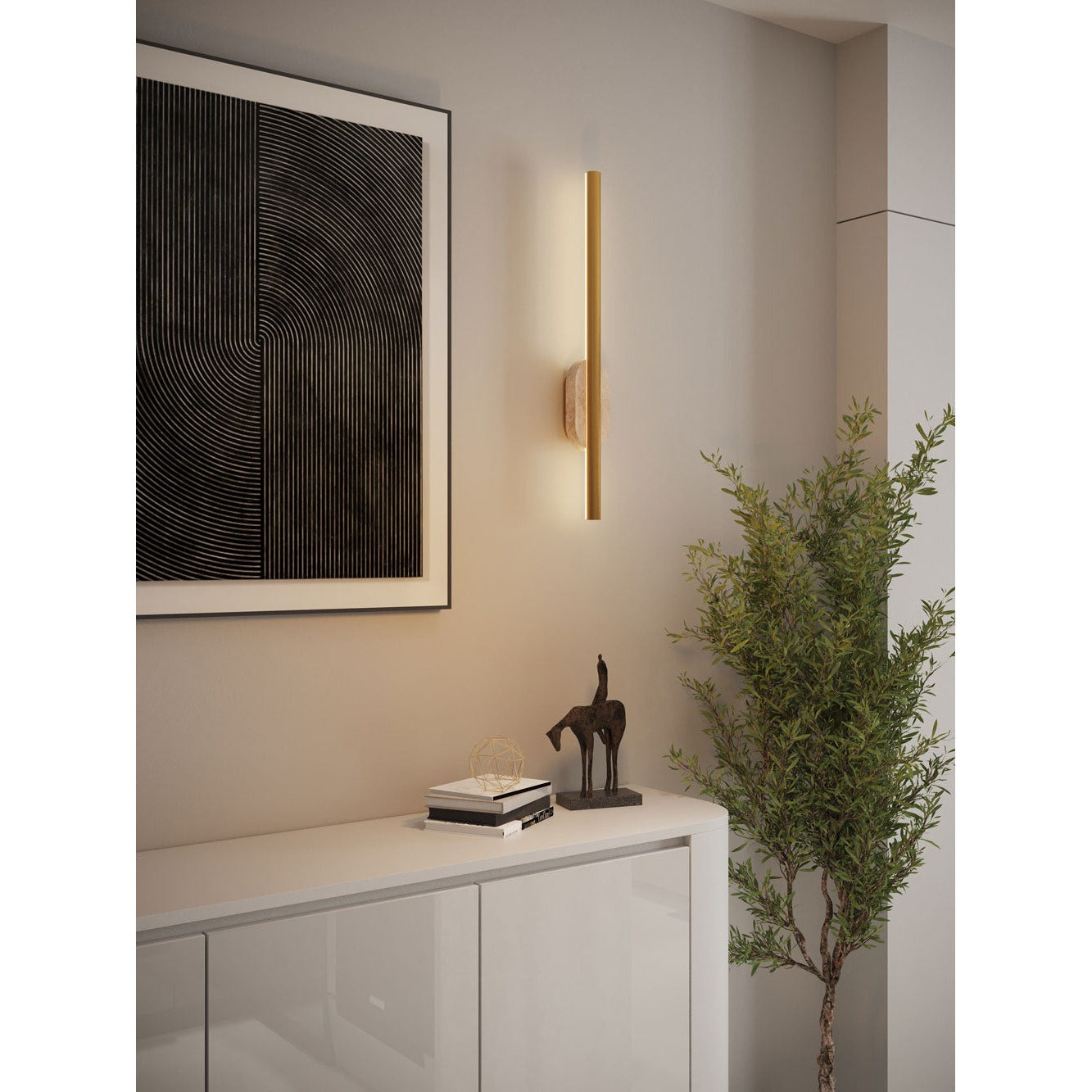 Maxlight Kinkiet Amor - Trawertyn - Złoty W0418