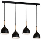 żyrandol line Noak wood black/natural wood 4xE27
