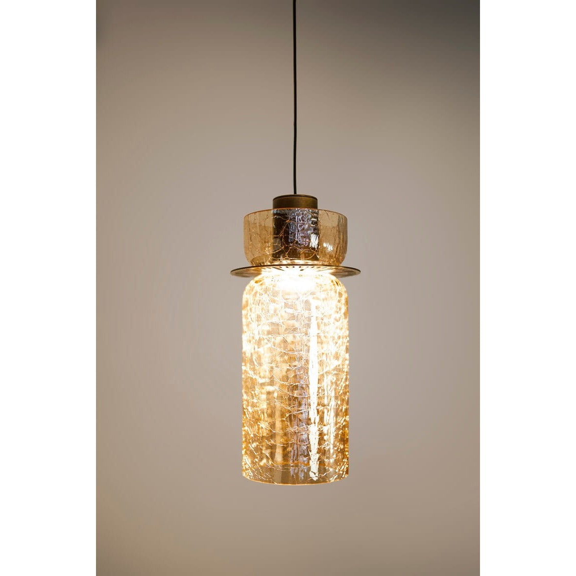 Maxlight Lampa wisząca Signature B - Metal + szkło - Mosiądz + szkło bursztynowe P0602