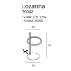 Maxlight Lampa stołowa Lozanna - Stal nierdzewna + akryl - Złoty T0042