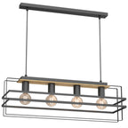 żyrandol Kortez black/wood 4xE27