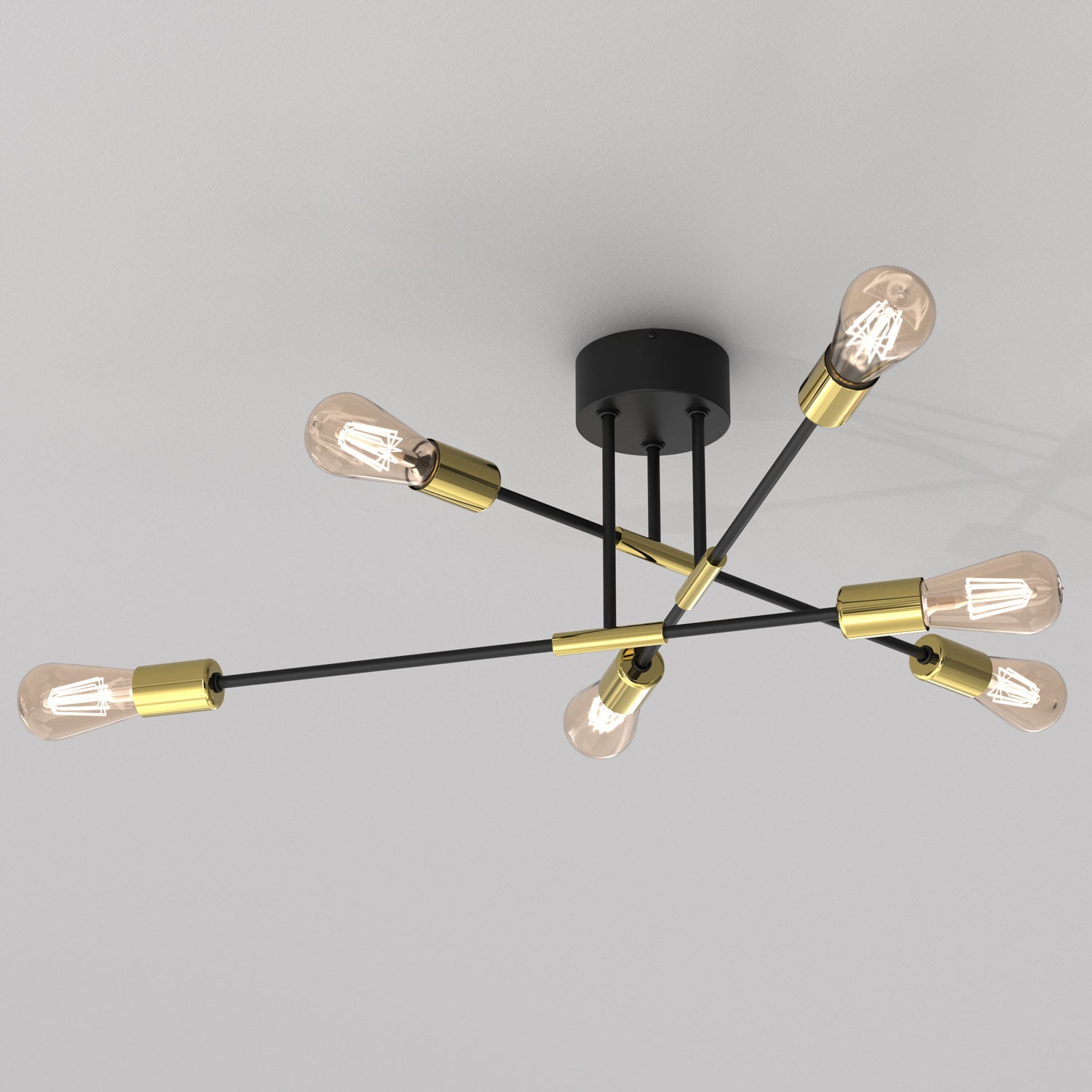 żyrandol Flame black/gold 6xE27