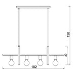 żyrandol Shelf black/natural wood 4xE27