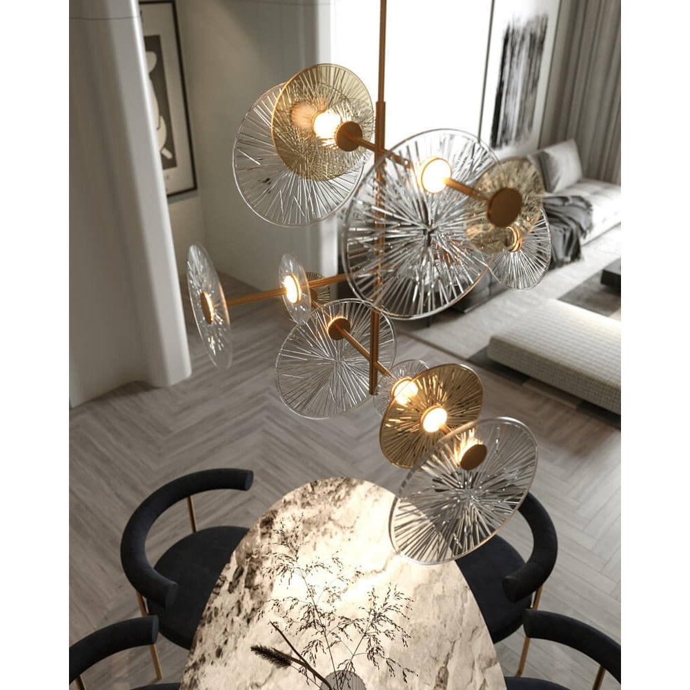 Maxlight Lampa wisząca Allure - Metal + szkło - Złoty matowy P0541