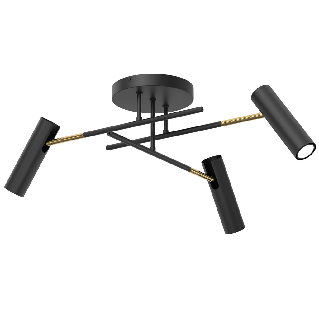 plafon prosty Axion black/gold 3xGU10