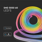 36W NEON FLEX / Barwa:RGB / Zasilanie: 230V / Sterowanie: WiFi+Pilot / Kompatybilny z Amazon Alexa i Google Home / Rolka:5m