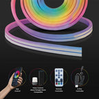 36W NEON FLEX / Barwa:RGB / Zasilanie: 230V / Sterowanie: WiFi+Pilot / Kompatybilny z Amazon Alexa i Google Home / Rolka:5m