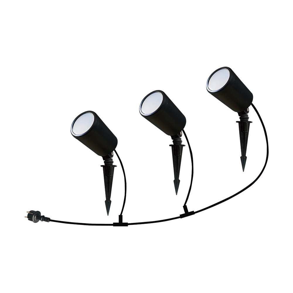 3x7W Oprawa ogrodowa SPIKE / Sterowanie: WiFi / Kompatybilny z Amazon Alexa i Google Home / Barwa:RGB+3000K-6500K / Obudowa: Czarna