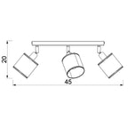 spot Rattan line bar 400 black, shade dia 100, h 100, 3xE27