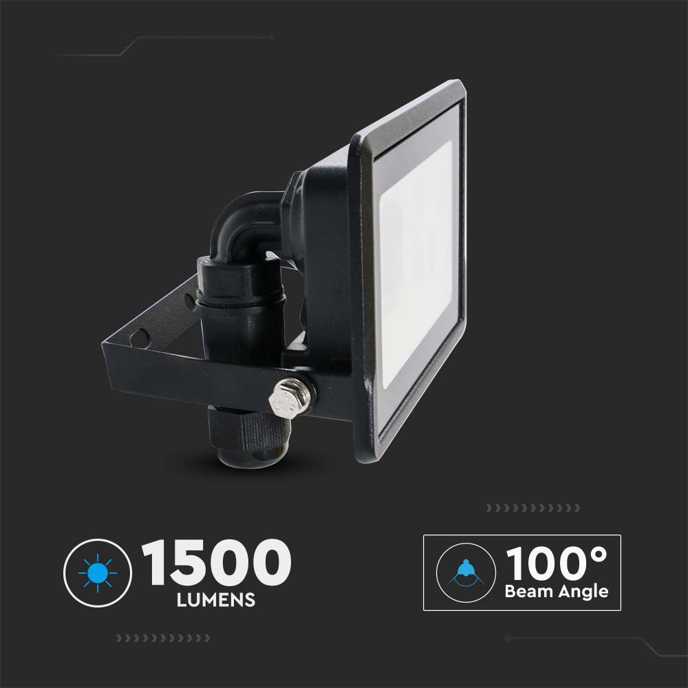 20W Naświetlacz LED SMD z mufą kablową / Sterowanie: WiFi / Kompatybilny z Amazon Alexa i Google Home / Barwa:RGB+3000K-6500K / Obudowa: Czarna