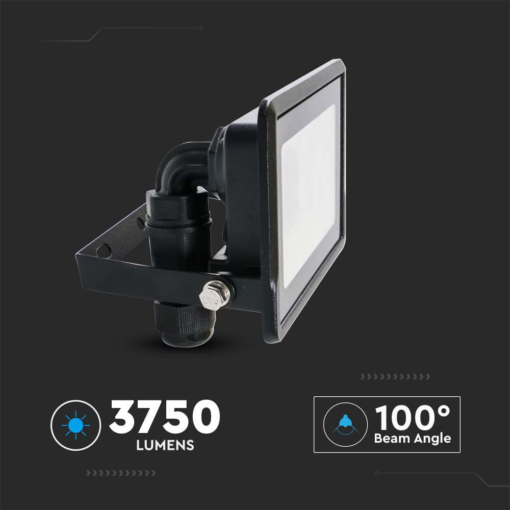 50W Naświetlacz LED SMD z mufą kablową / Sterowanie: WiFi / Kompatybilny z Amazon Alexa i Google Home / Barwa:RGB+3000K-6500K / Obudowa: Czarna