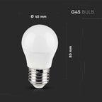 4.8W G45 Żarówka LED sterowana pilotem / Barwa:RGB+3000K / Ściemniana / Trzonek:E27