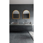 Maxlight Lustro Mirror Półokrąg - Metal + szkło - Złoty szczotkowany W0386