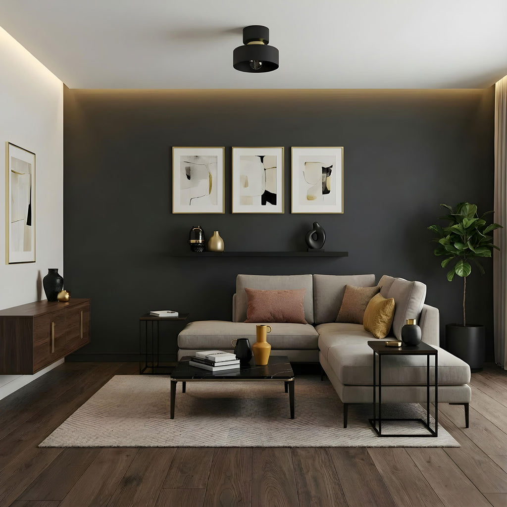 plafon Marti black/gold 1xE27