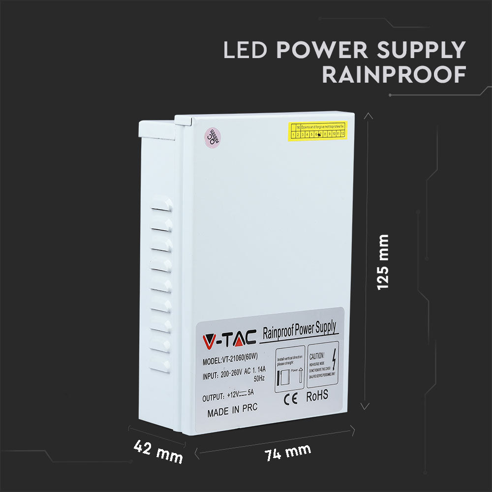 60W Zasilacz LED / Zasilanie:12V 5A