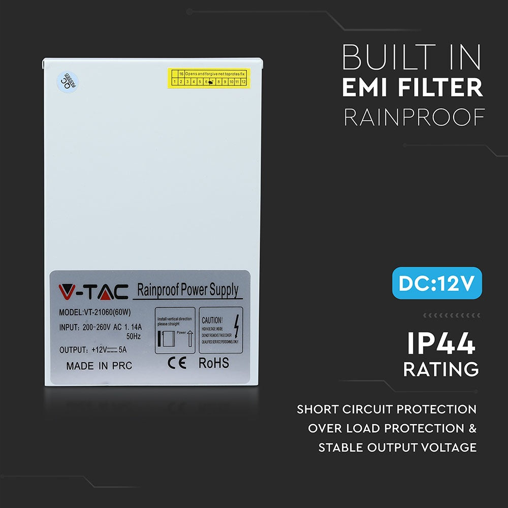 60W Zasilacz LED / Zasilanie:12V 5A