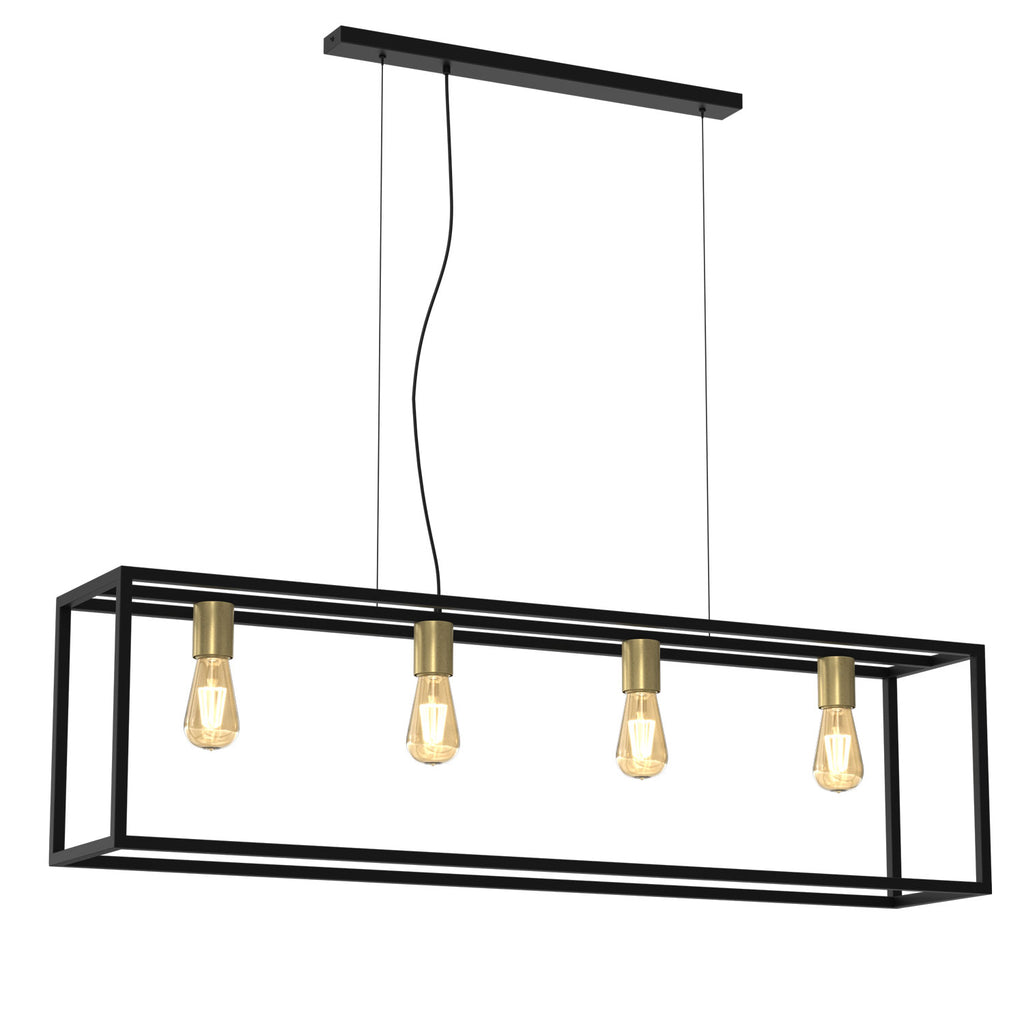 żyrandol Frame black/antic brass 4xE27