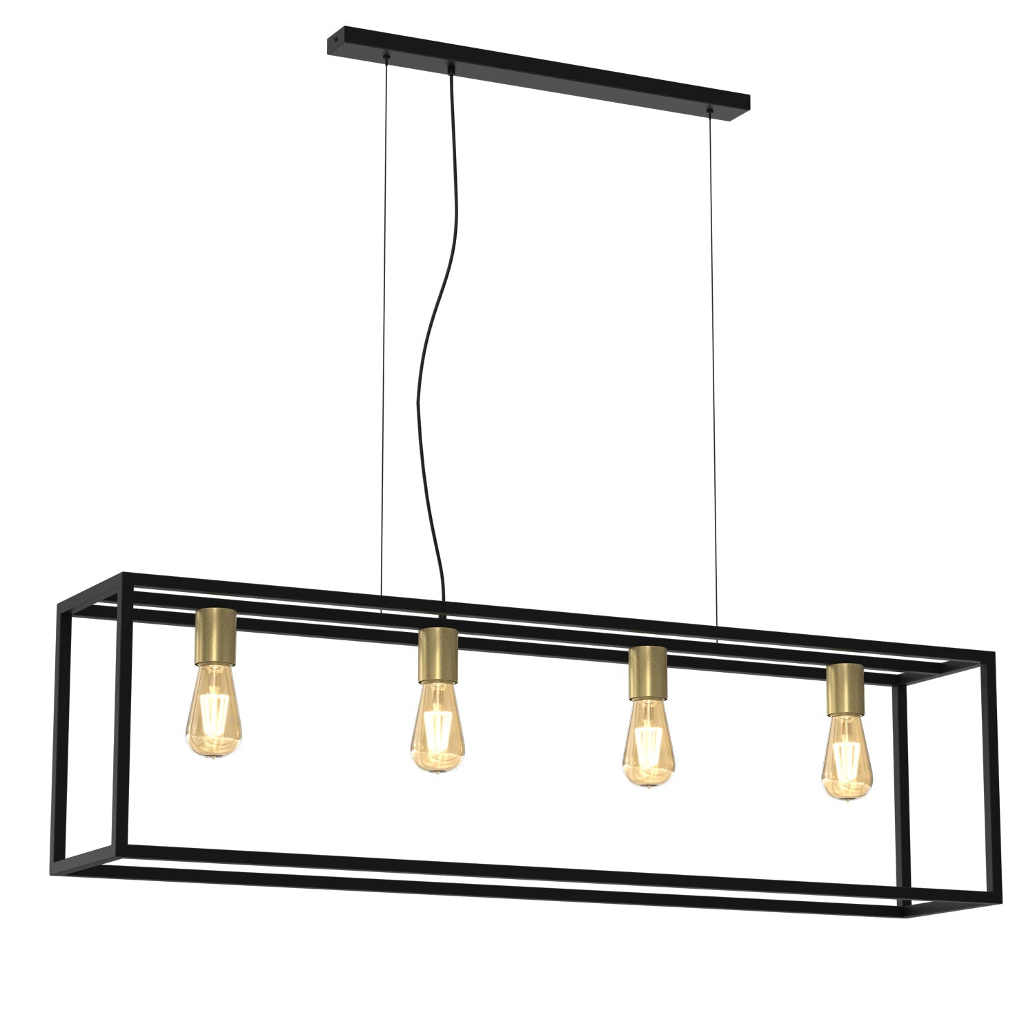 żyrandol Frame black/antic brass 4xE27