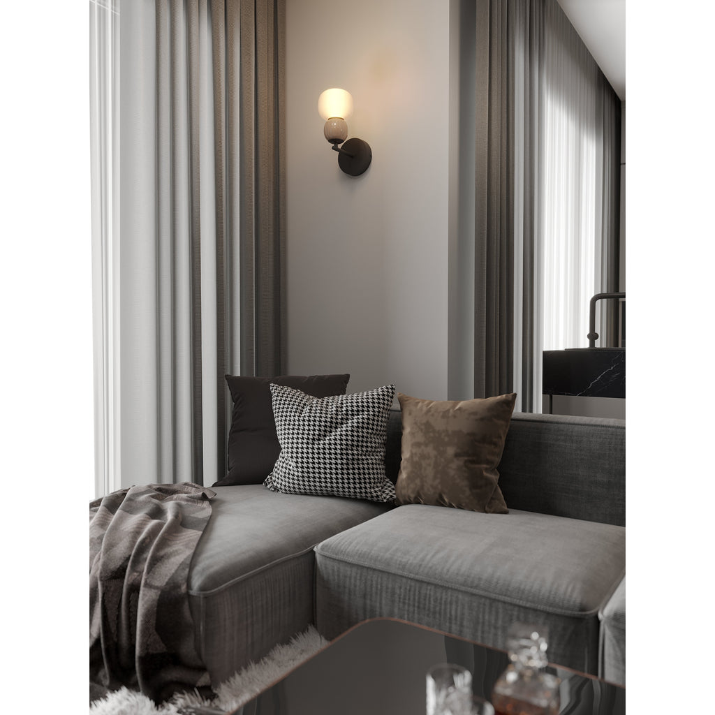 Maxlight Kinkiet Modern - Metal + szkło - Czarny W0399
