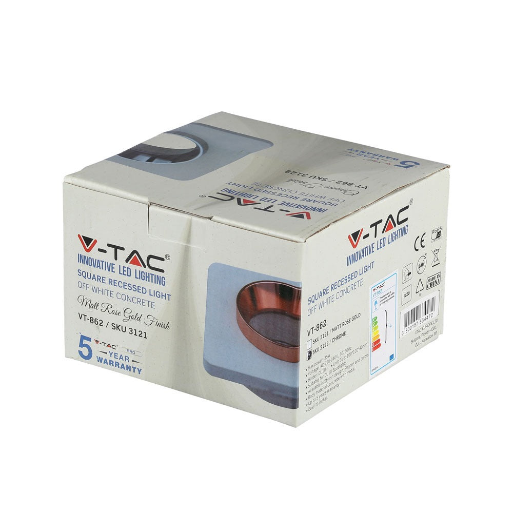 Oprawa / Trzonek:GU10 / Gips / Ecru-Chrom / Kwadratowa