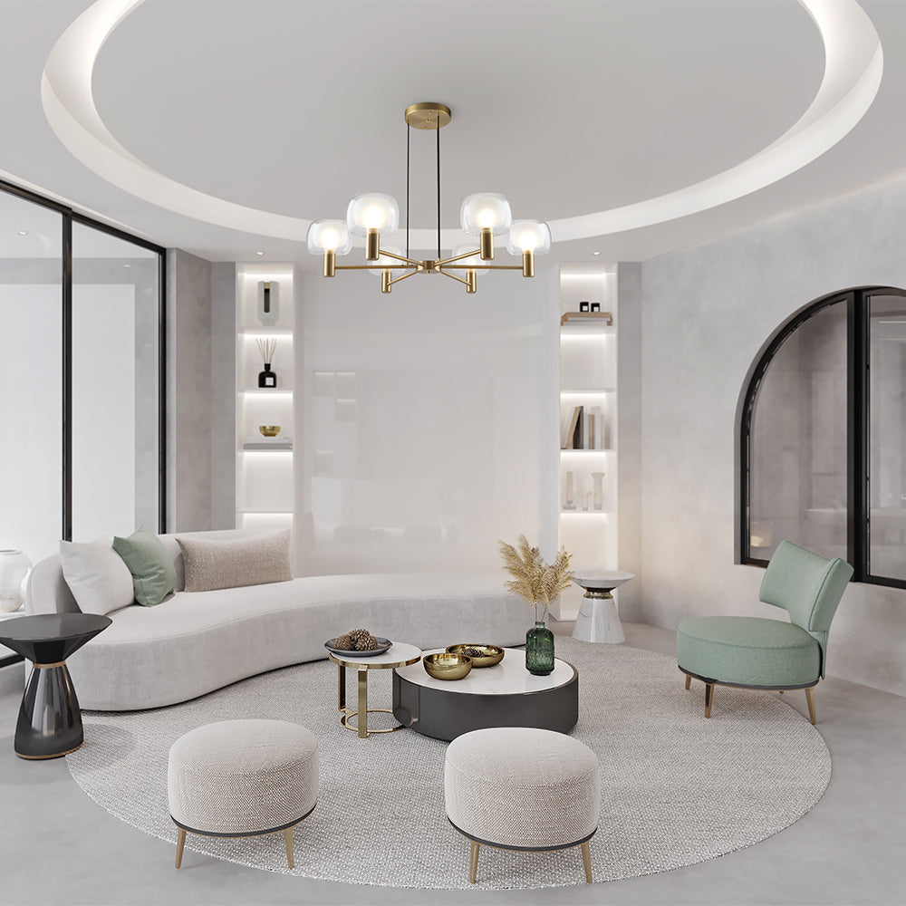 Maytoni Lampa wisząca Vision - Aluminium - Złoty MOD411PL-06G