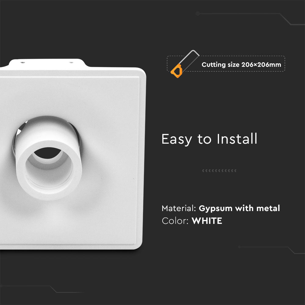 Oprawa / Trzonek:GU10 / Gips/Biała / Kwadratowa