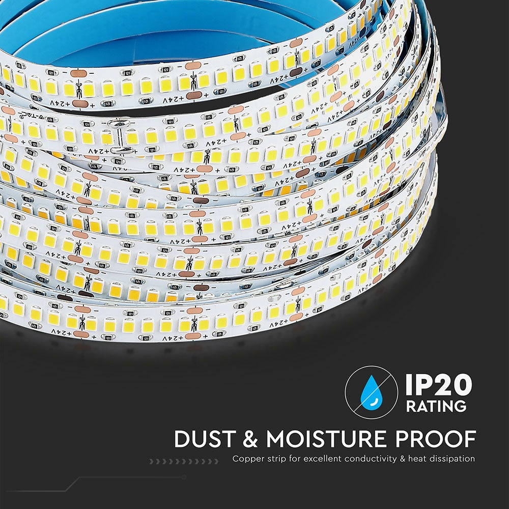 2835 Taśma LED / Chip SAMSUNG / Barwa:6400K / IP20 / Zasilanie: 24V / Rolka:10m
