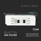 75W Zasilacz LED / Zasilanie:12V / IP67