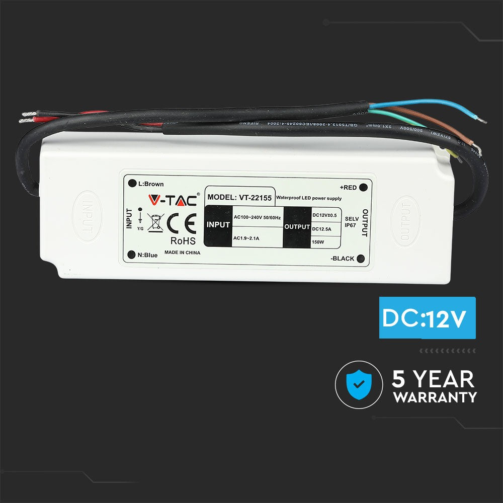 150W Zasilacz LED / Zasilanie:12V / IP67 / 5 Lat gwarancji