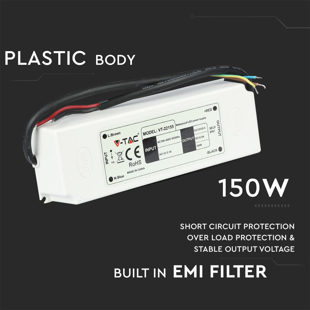 150W Zasilacz LED / Zasilanie:12V / IP67 / 5 Lat gwarancji
