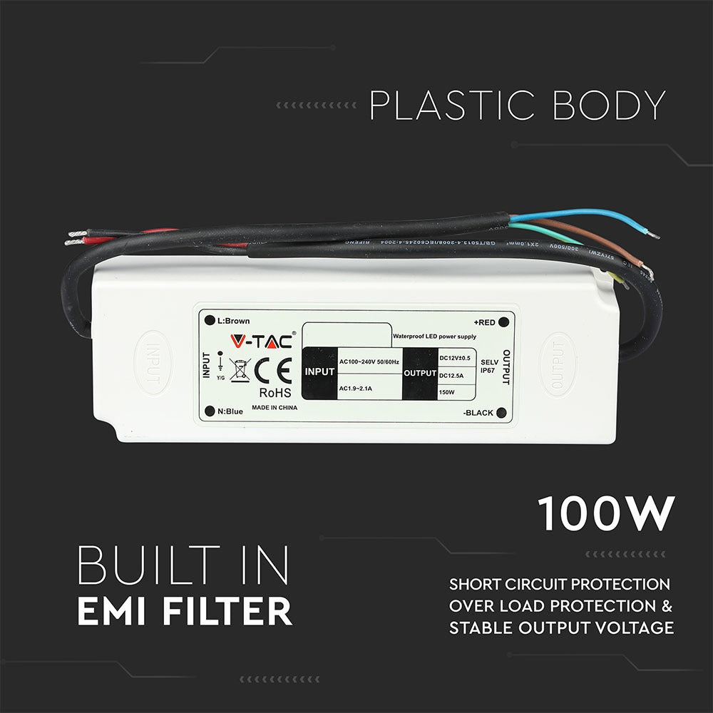 100W Zasilacz LED / Zasilanie:12V / IP67 / 5 Lat gwarancji
