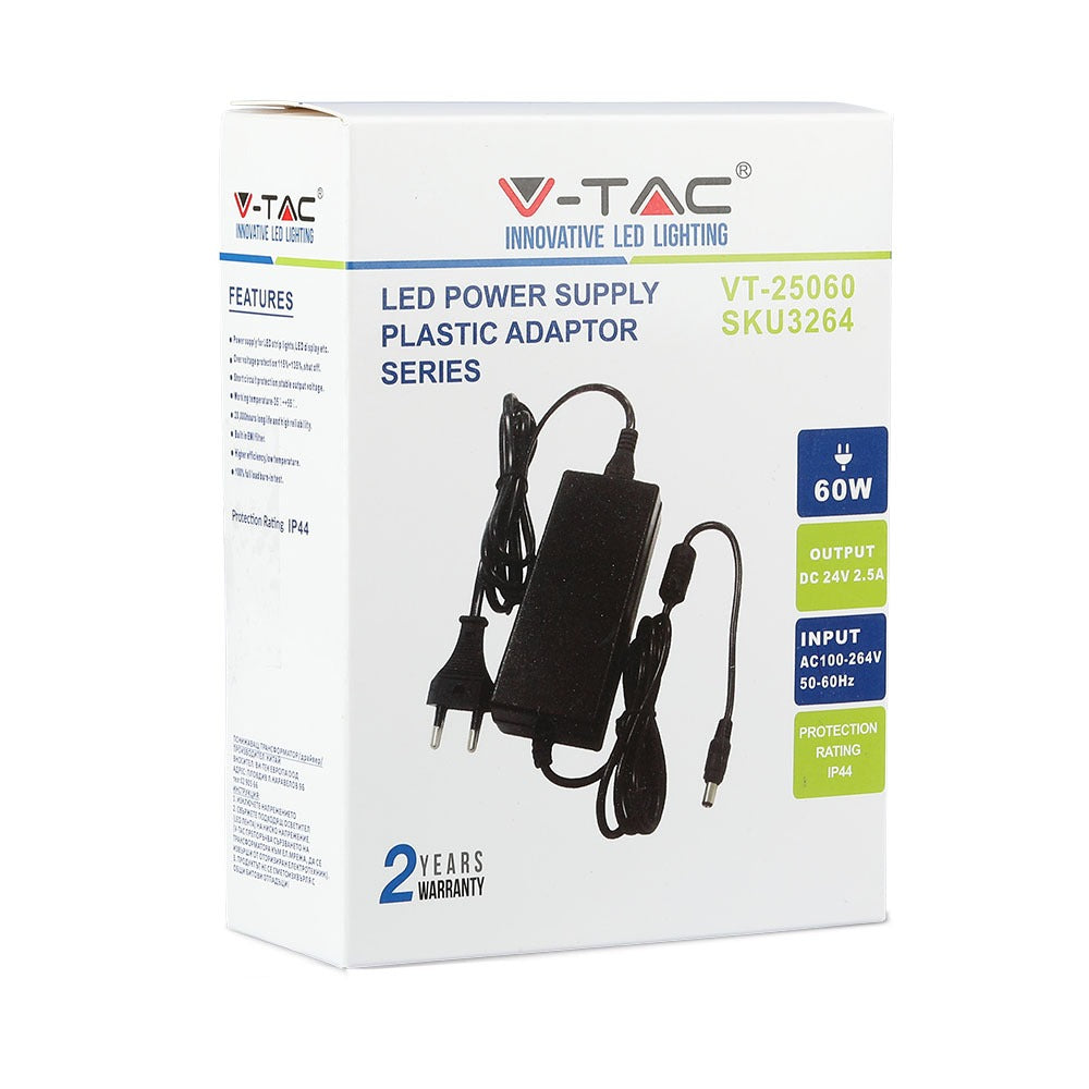 60W Zasilacz LED / Zasilanie:24V 2.5A / IP44