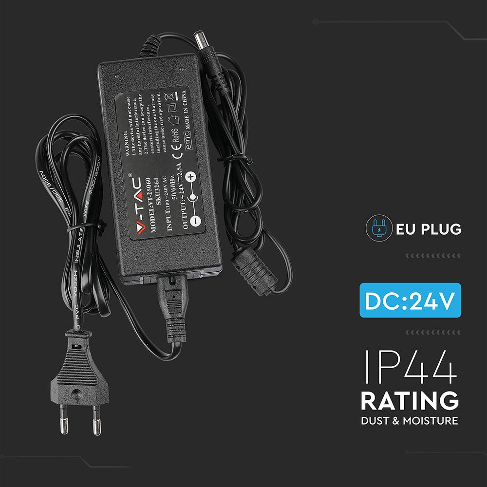 60W Zasilacz LED / Zasilanie:24V 2.5A / IP44