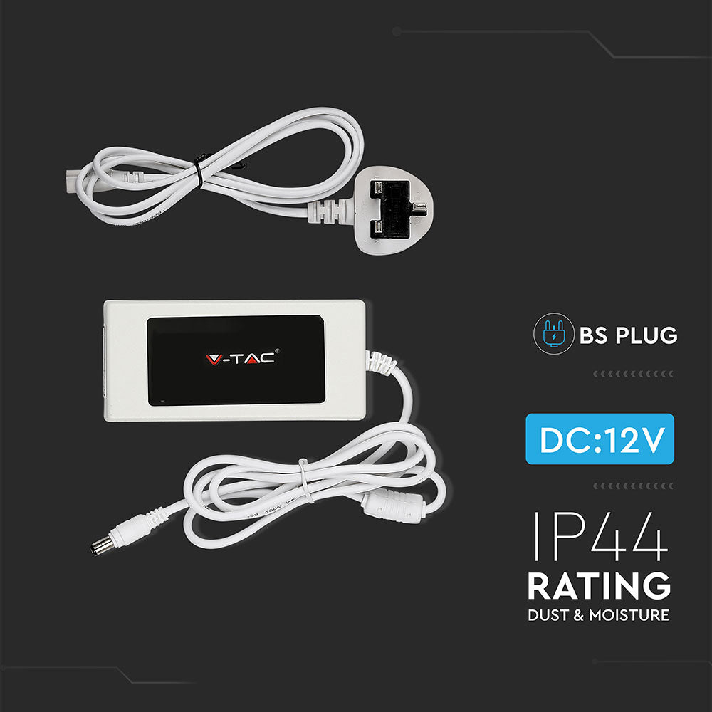 60W Zasilacz LED / Biały / BS Wtyczka