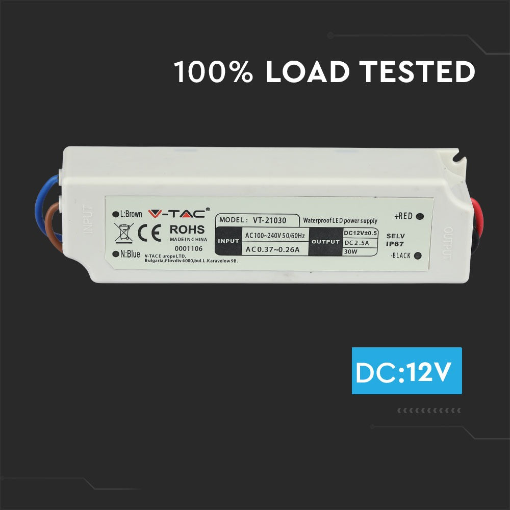30W Zasilacz LED / Zasilanie:12V / IP67