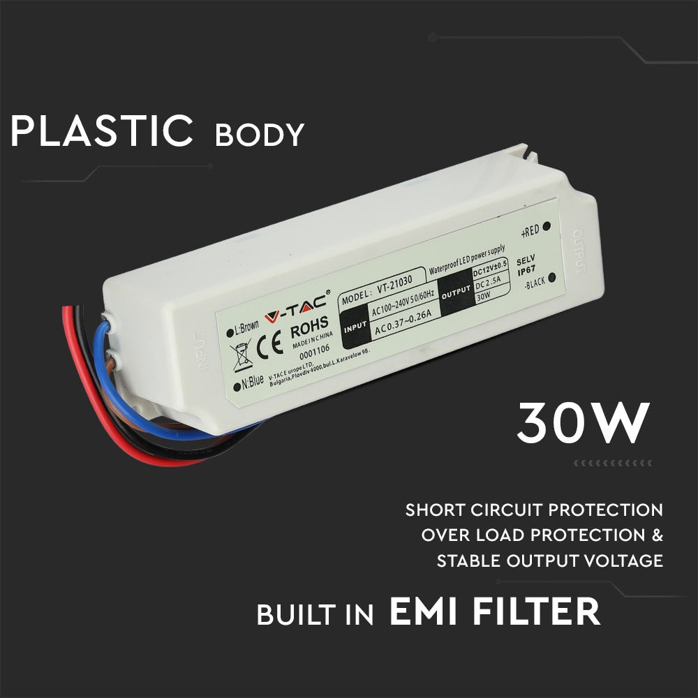 30W Zasilacz LED / Zasilanie:12V / IP67