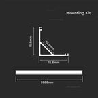 Profil Aluminiowy do paska LED na powierzchniowy narożny / 2000mmx15.8mmx15.8mm / Klosz: Mleczny / Kolor: Aluminium
