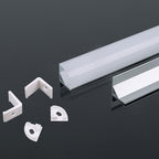 Profil Aluminiowy do paska LED na powierzchniowy narożny / 2000mmx15.8mmx15.8mm / Klosz: Mleczny / Kolor: Aluminium